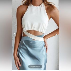 Social butterfly cut out waist midi dress teal